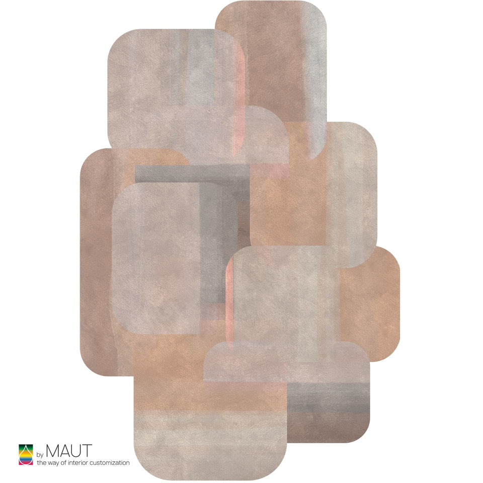 Geometrische kubussen maken DENS tot een modern en subtiel vloerkleed
