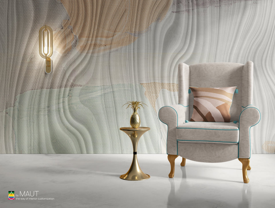 Wallpaper LIVONO met organisch plasterwork en natuurlijk 3D effect