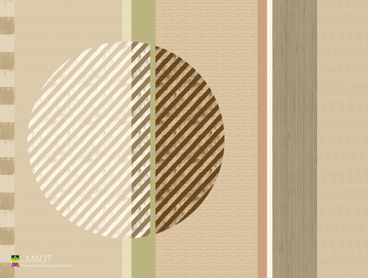 Wallpaper MIKA met grote abstracte patronen en expressieve lijnen
