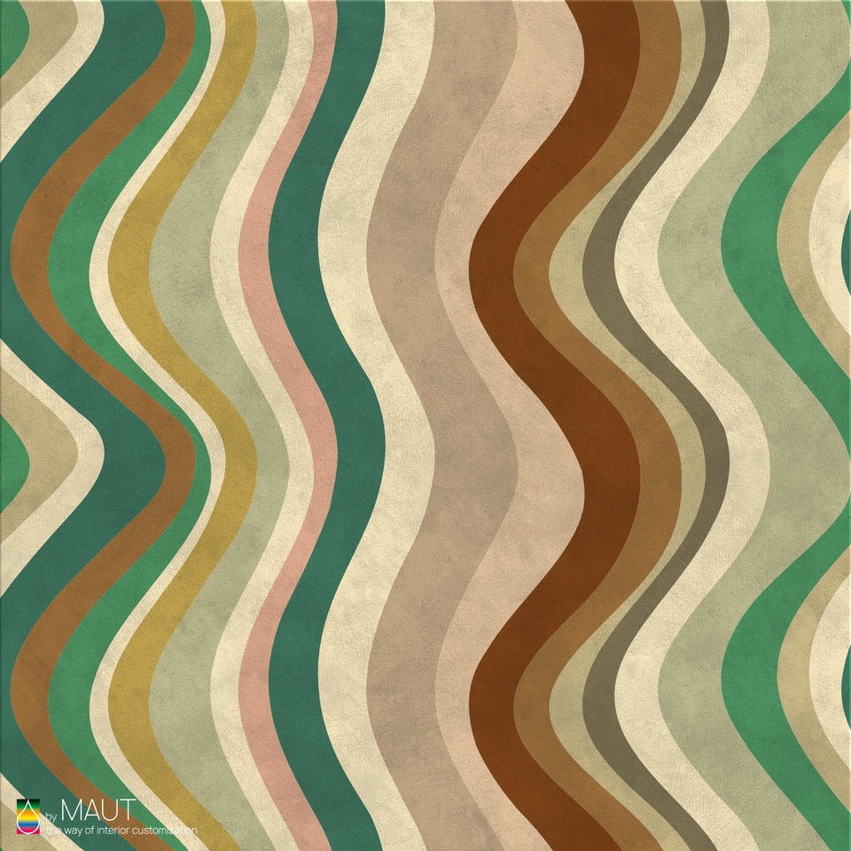 Wall to wall carpet S-LINE met groene, grijze en okergele tinten details