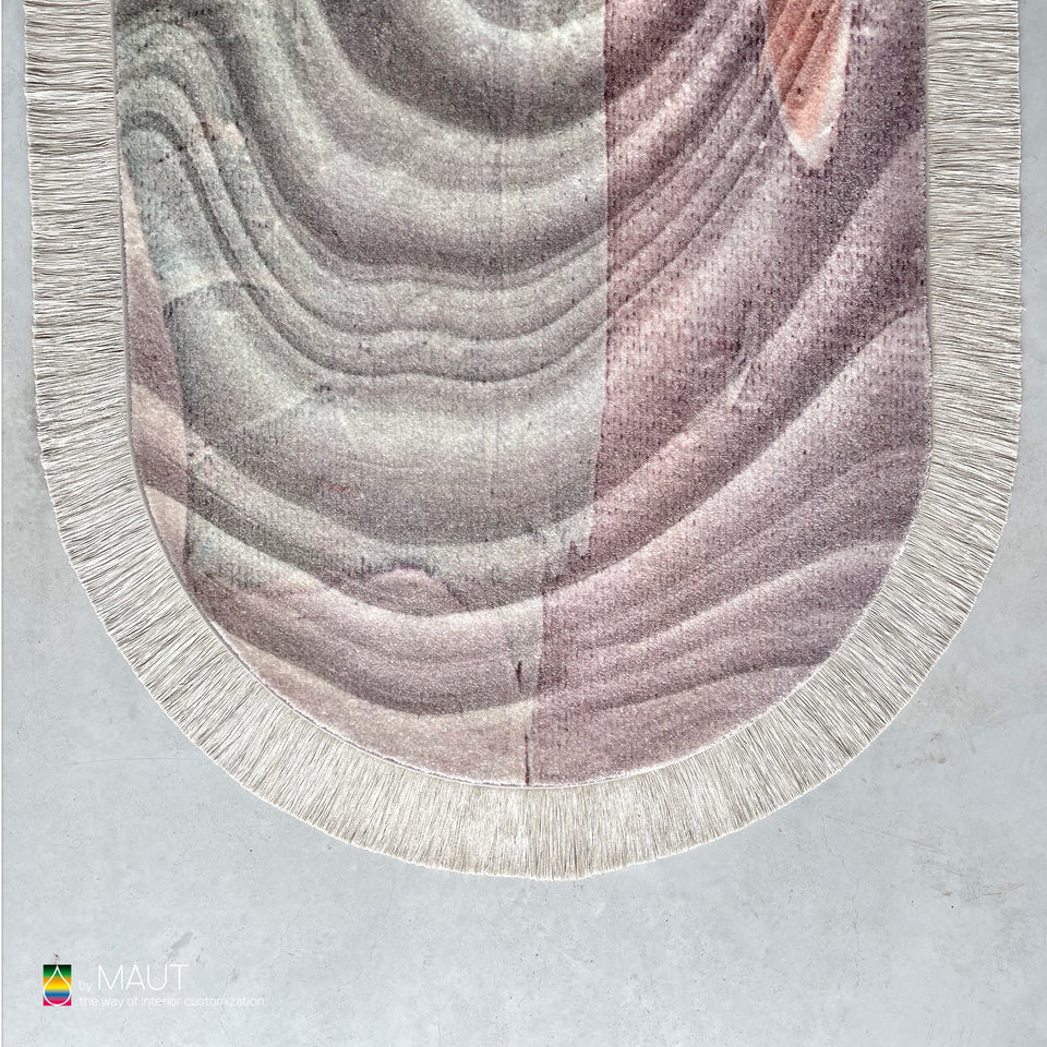 Tijdloze runner LIVONO in elegante stijl met naturel franjes