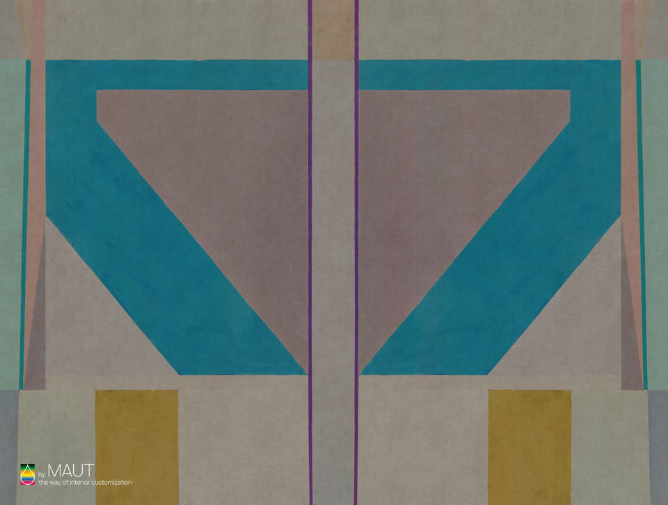 Wallpaper BLOCK met abstracte schilderingen op linnen textuur