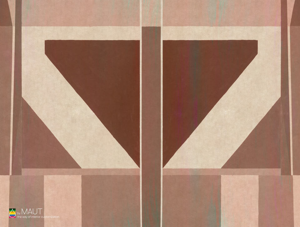 Wallpaper BLOCK met abstracte rode schilderingen op linnen textuur