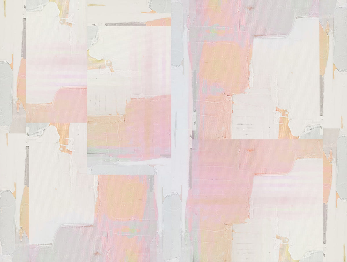 Wallpaper EXPRESSION OF THE PAINTER met schilderachtige verfstructuur in roze naturel tinten