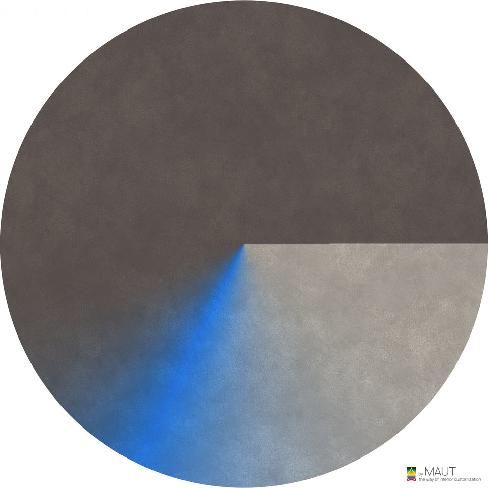 Met zijn blauw grijze neon spray look is FELLO een modern en trendy vloerkleed