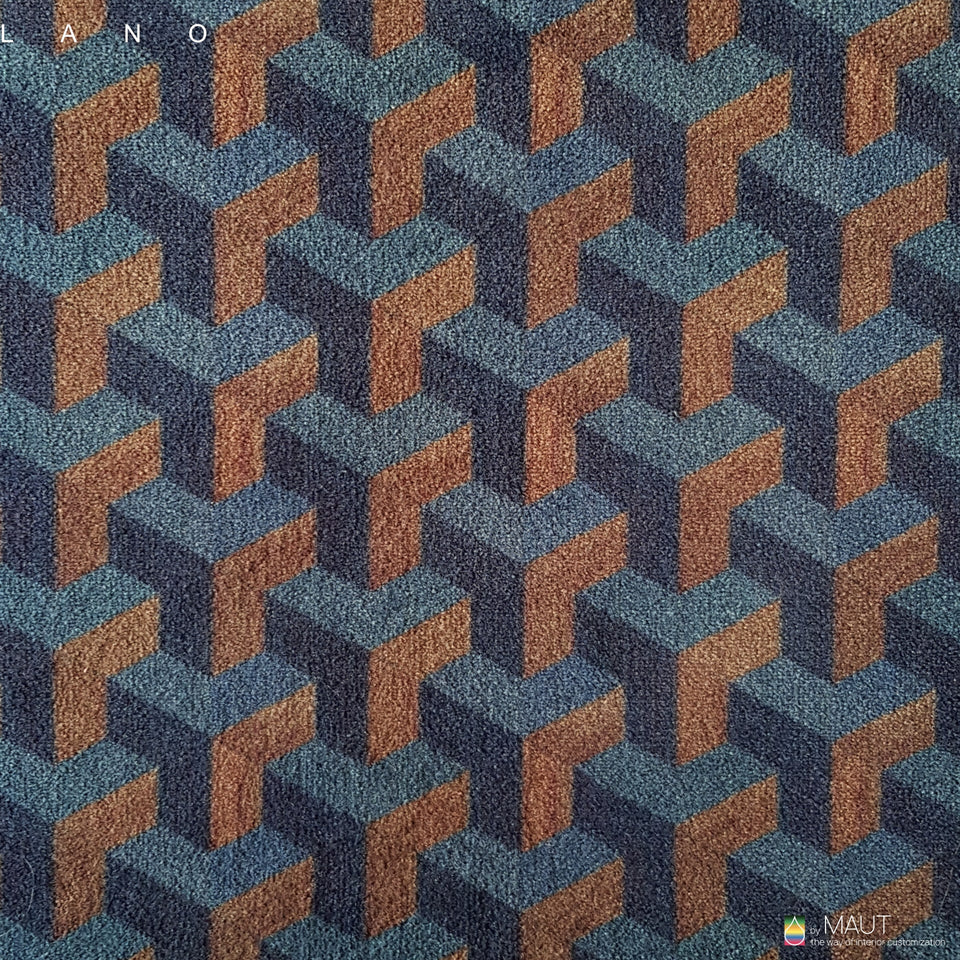 3D kamerbreed tapijt GRAFFICWOOD in Petrol Wood