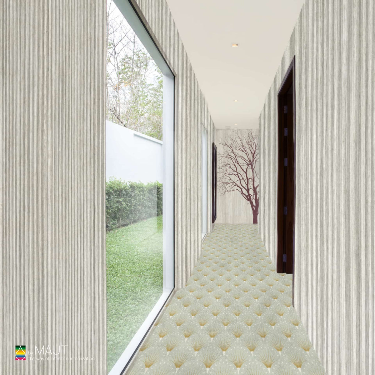 Wall to wall carpet JUGEN met elegant art-nouveau dessin voor tijdloze look