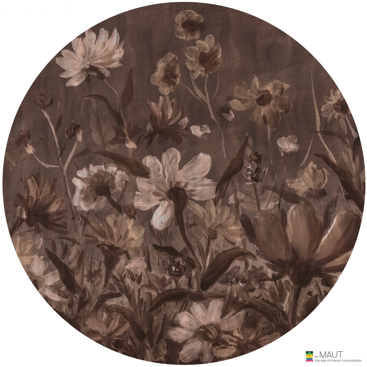 Uitbundige bloemen maken NILO een artistiek en kleurrijk vloerkleed