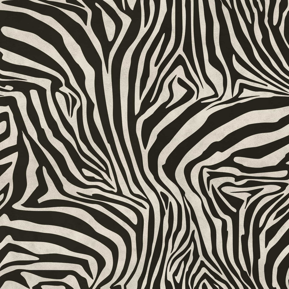 Kamerbreed tapijt SKIN met zwart-wit zebra patroon en luxe afwerking
