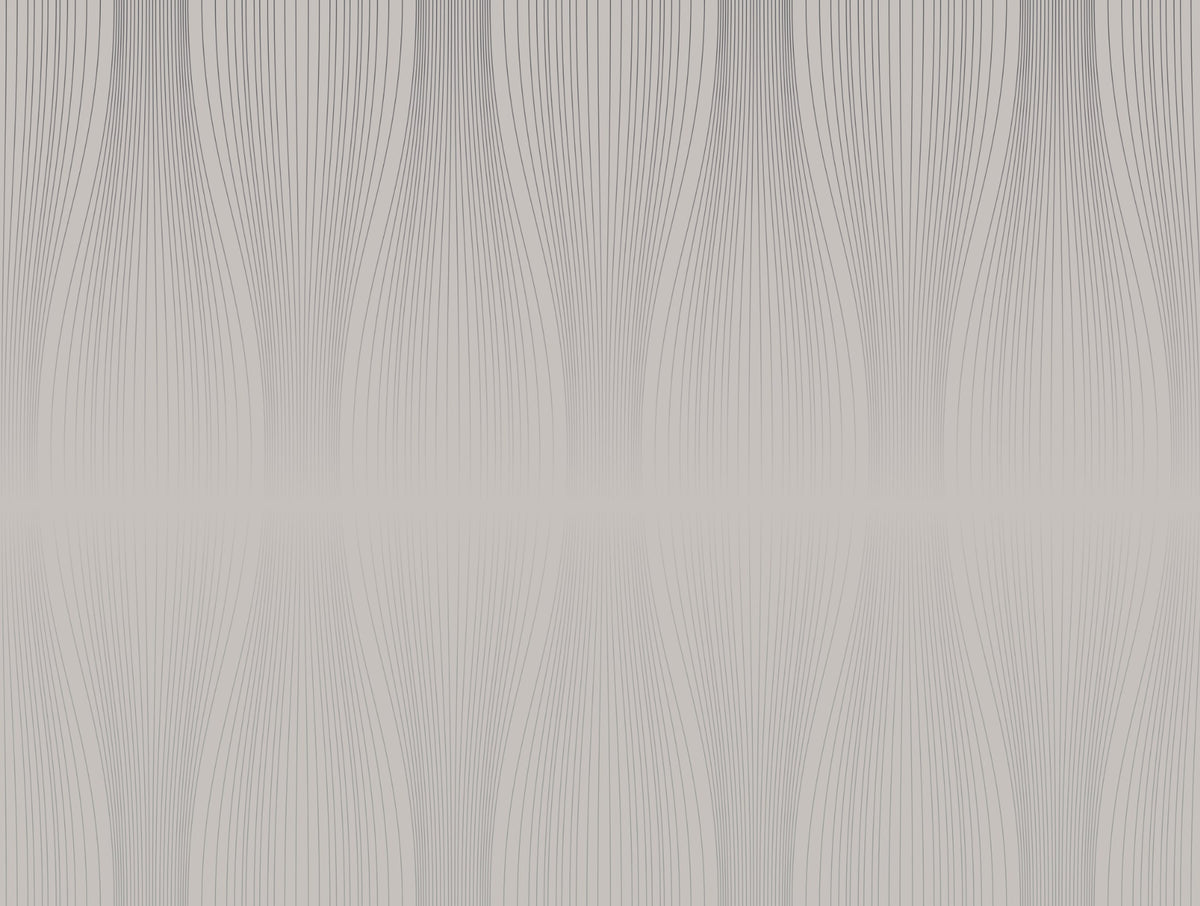 Wallpaper SWANG met elegante curvy lijnen en tijdloze exclusieve naturel grijze uitstraling