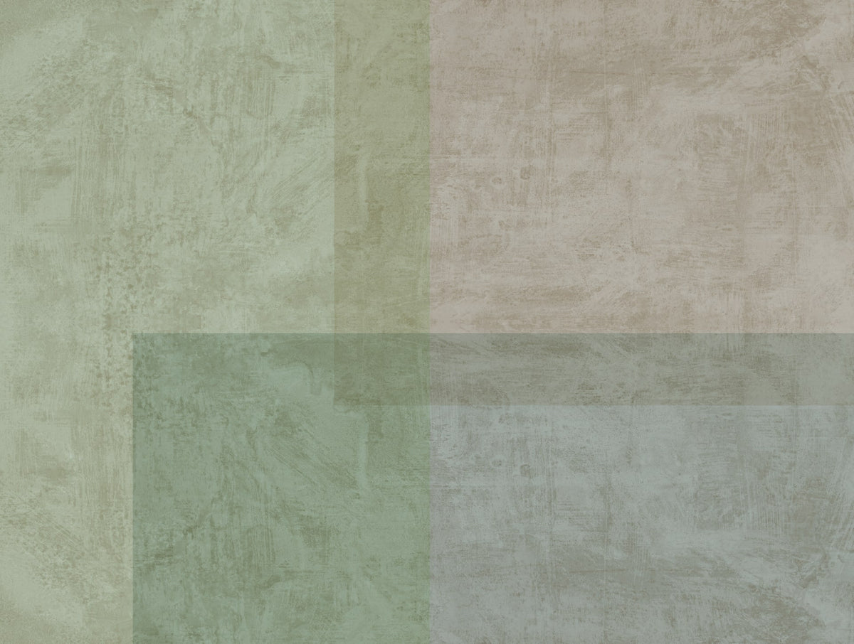 Wallpaper EDGE OF CRISTAL met geometrische vlakken en kleuraccenten
