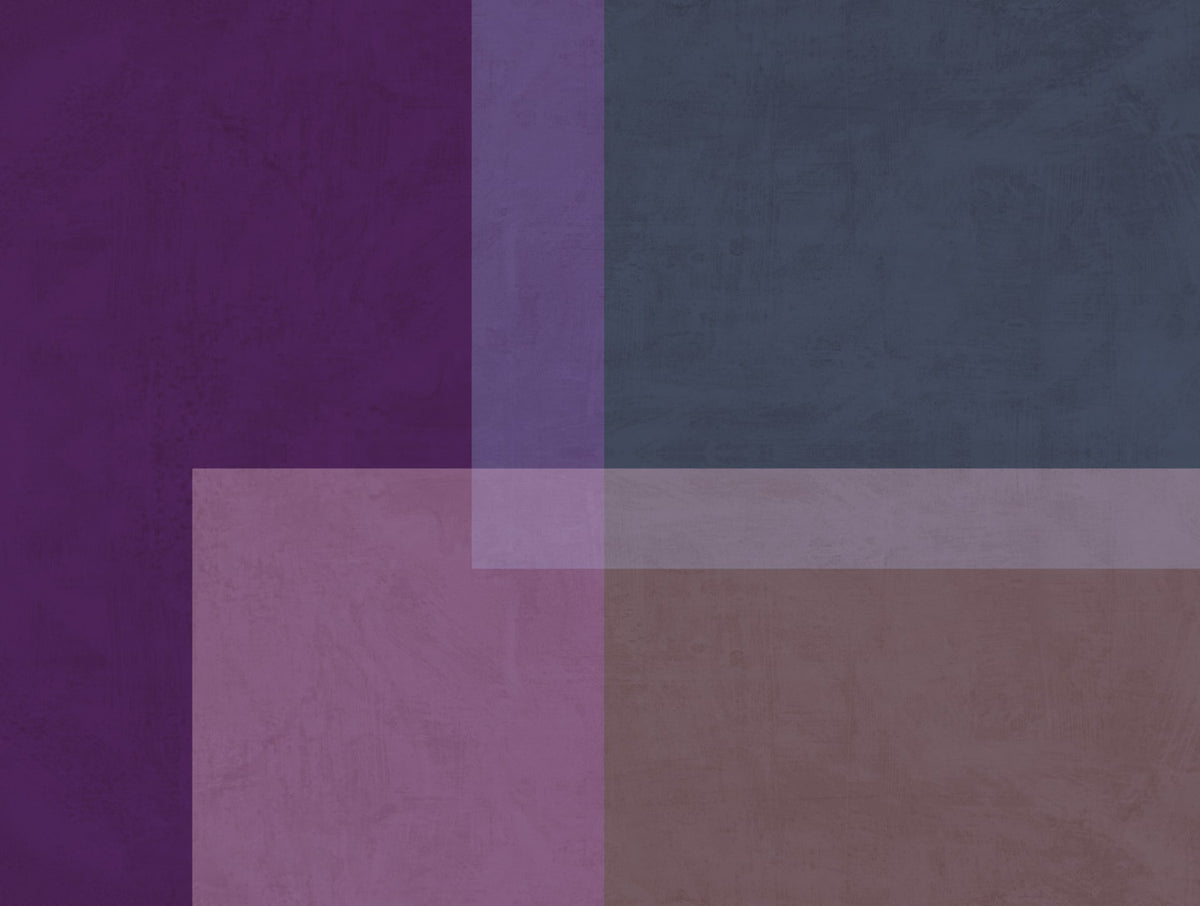 Wallpaper EDGE OF CRISTAL purple met geometrische vlakken en kleuraccenten