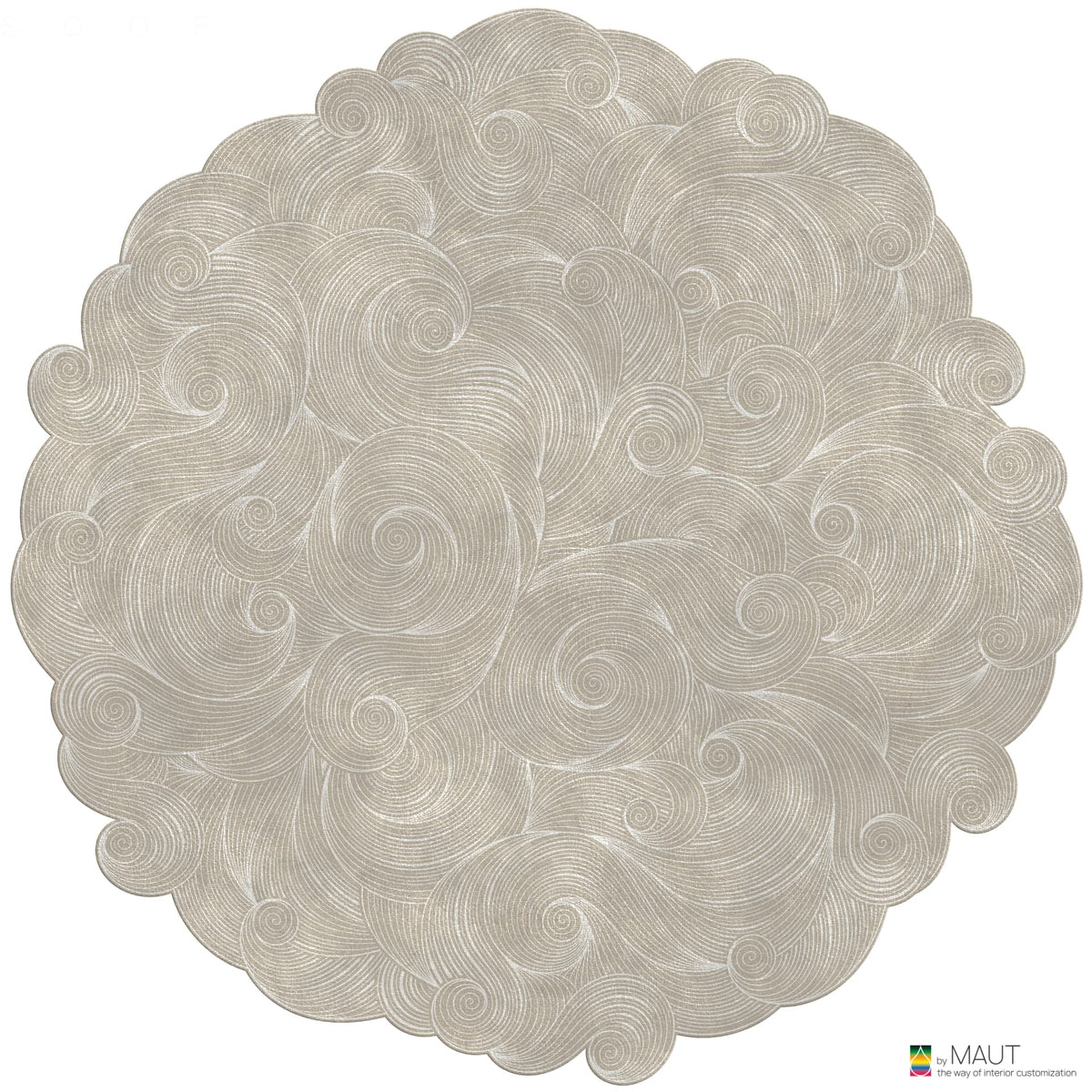 Elegante curvy lijnen geven WAVE carpet een speels en dynamisch karakter in beige tinten