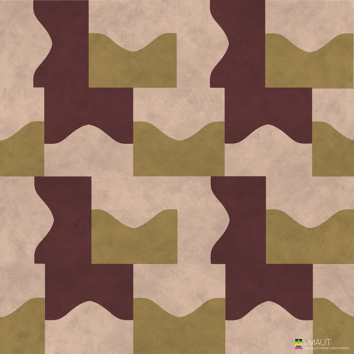 KENS carpet tile met golvende vormen in detail