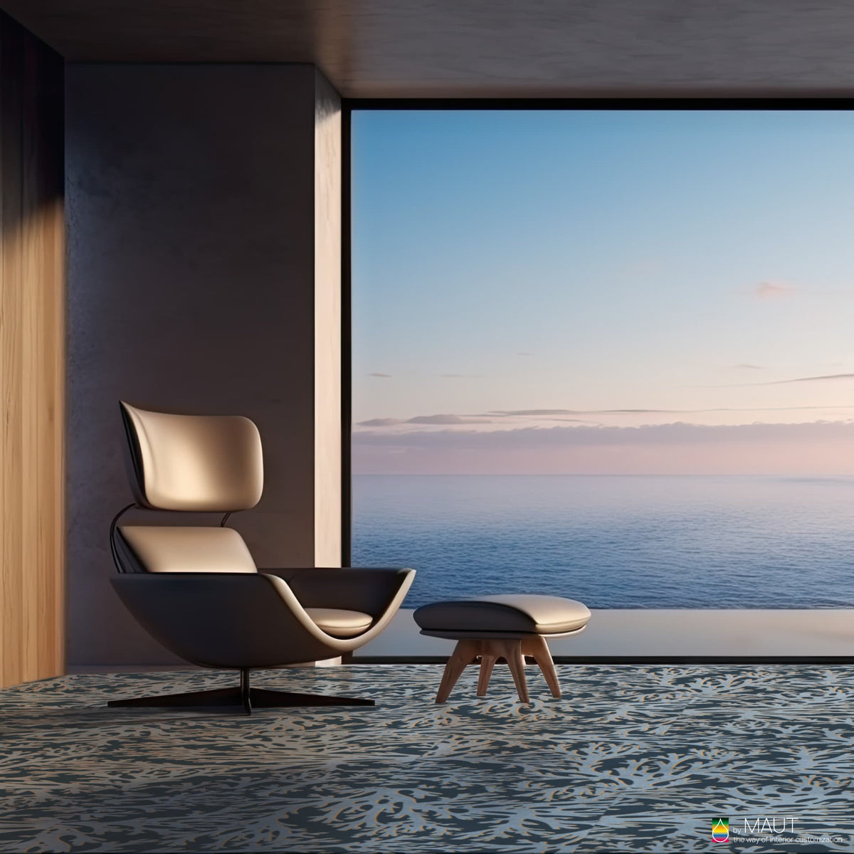 BLOOM geïnspireerd op zeewier, een carpet tile die natuurlijke elegantie uitstraalt
