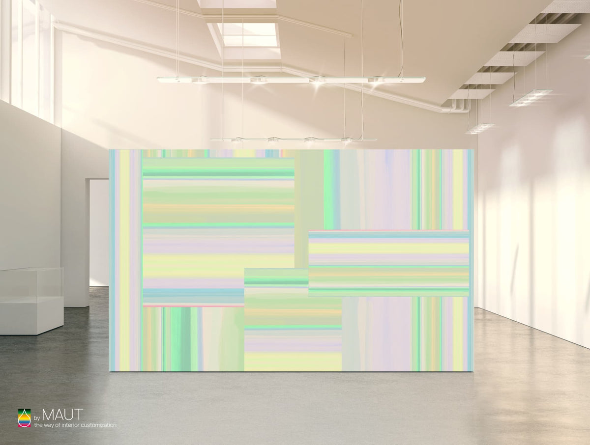 Wallpaper SADE met neon pastelstrepen en creatieve energie