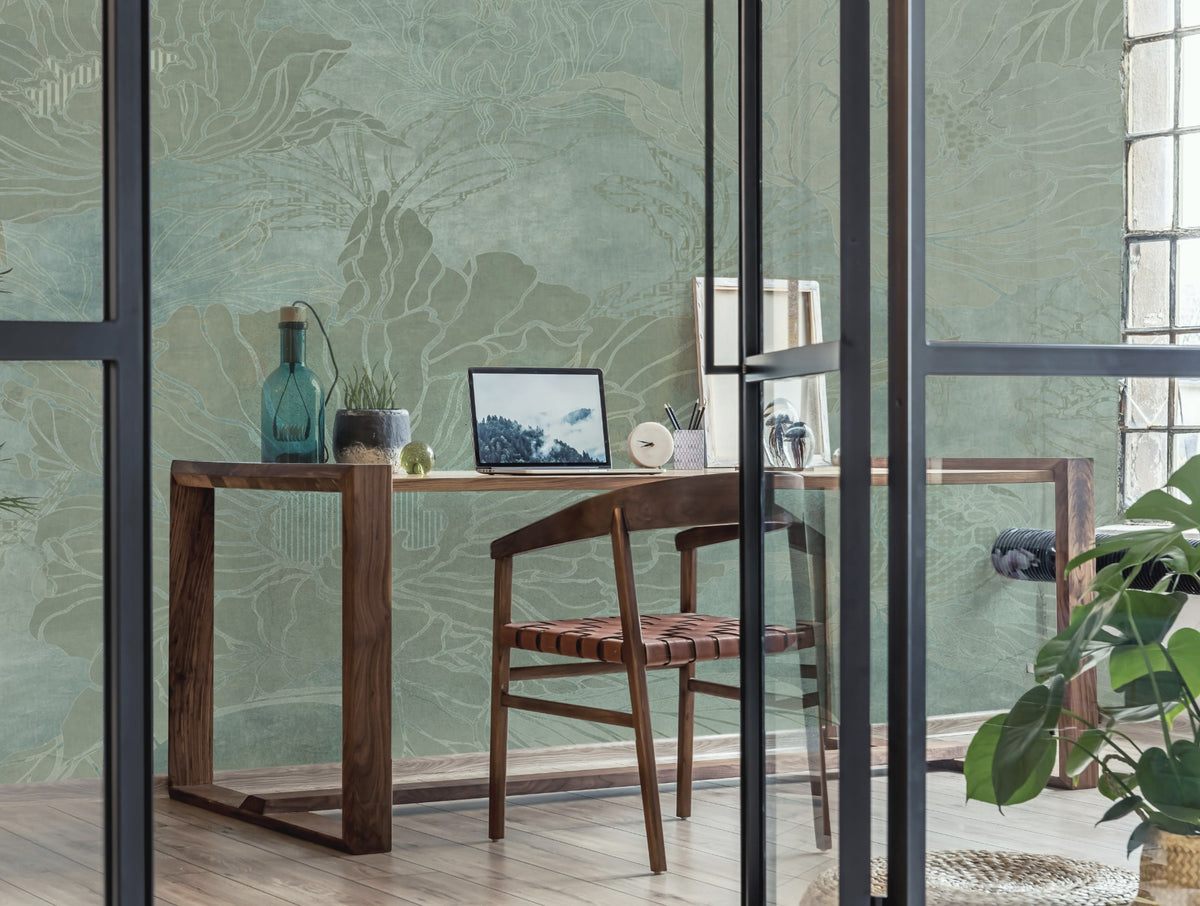 Wallpaper BACK IN TIME met art nouveau elementen en betonnen uitstraling