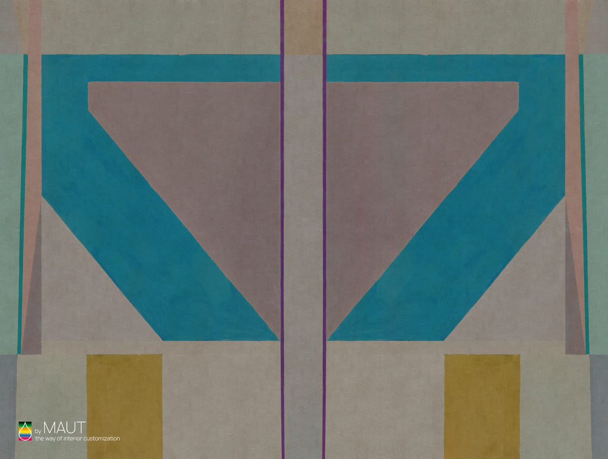 Wallpaper BLOCK met abstracte schilderingen op linnen textuur
