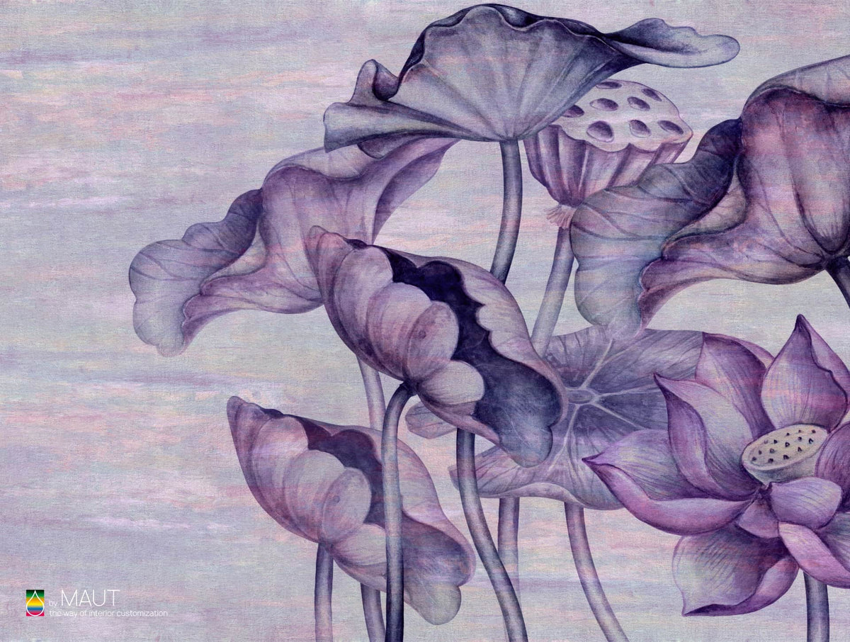 Wandbekleding DEVINE met grote lotus bloemen 
