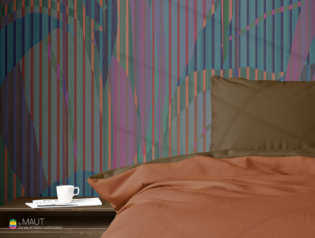 Wallpaper DREAMWORLD met abstracte bladeren en houtstructuur achtergrond detail foto