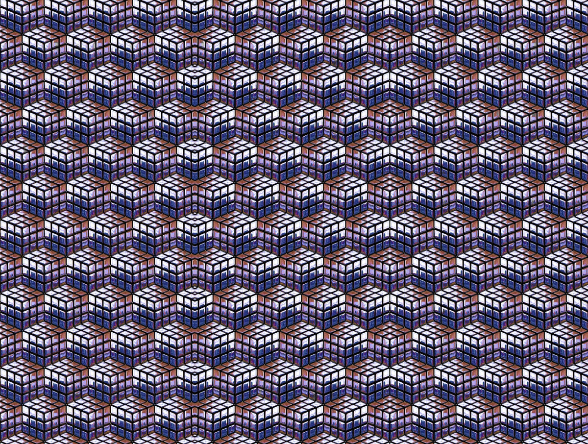 Wandbekleding DYNASTIE met opvallende rubikscube vormen en glamoureus 3D effect