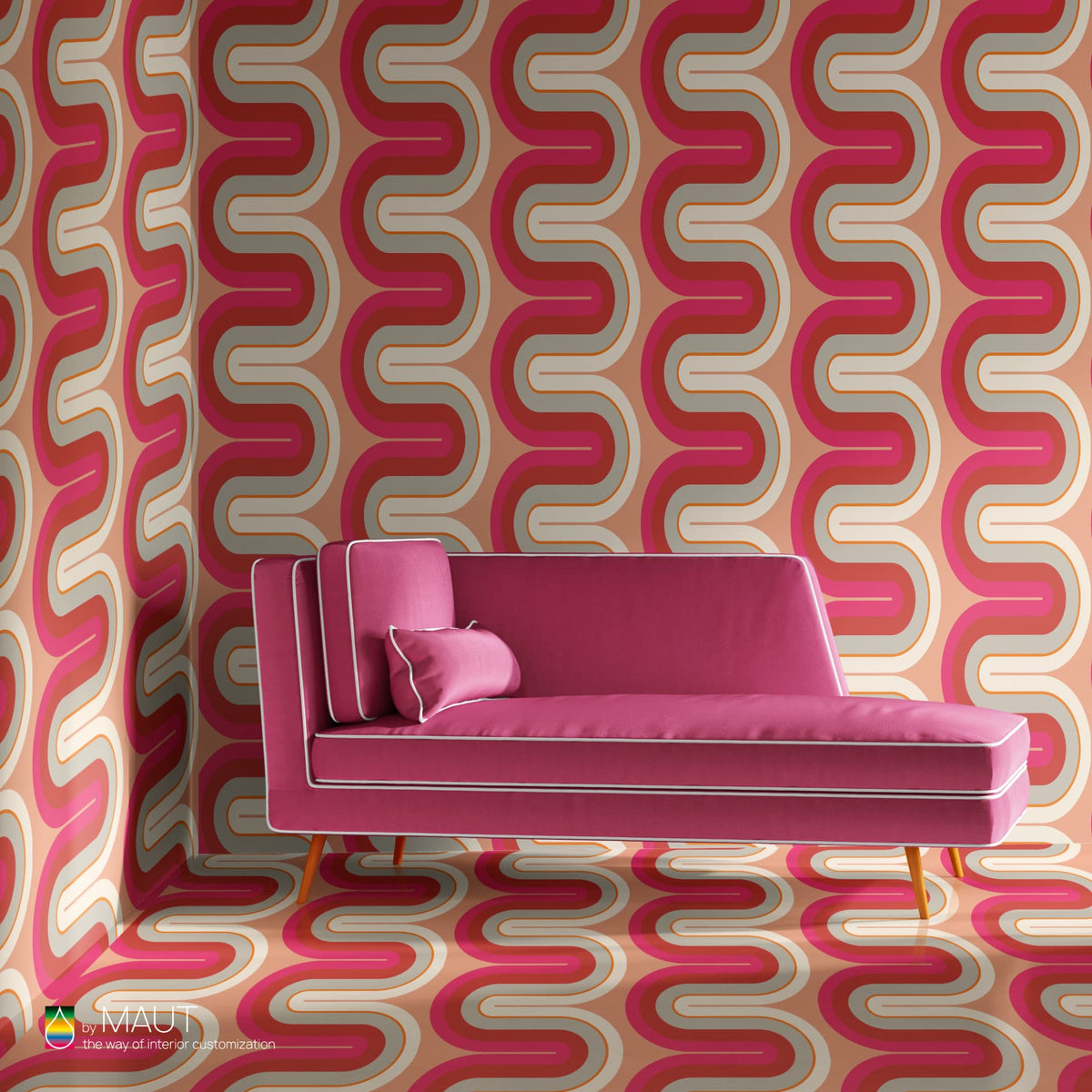 Retro wall to wall carpet SKA met felle strepen en moderne uitstraling