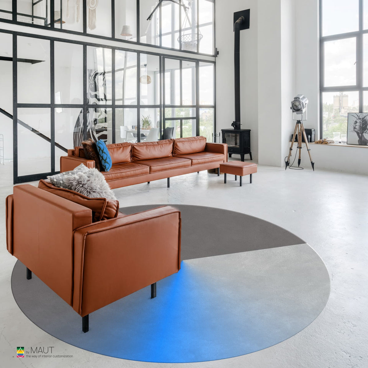 De neon spray look van FELLO maakt het een trendy keuze voor moderne interieurs met blauw grijze tinten