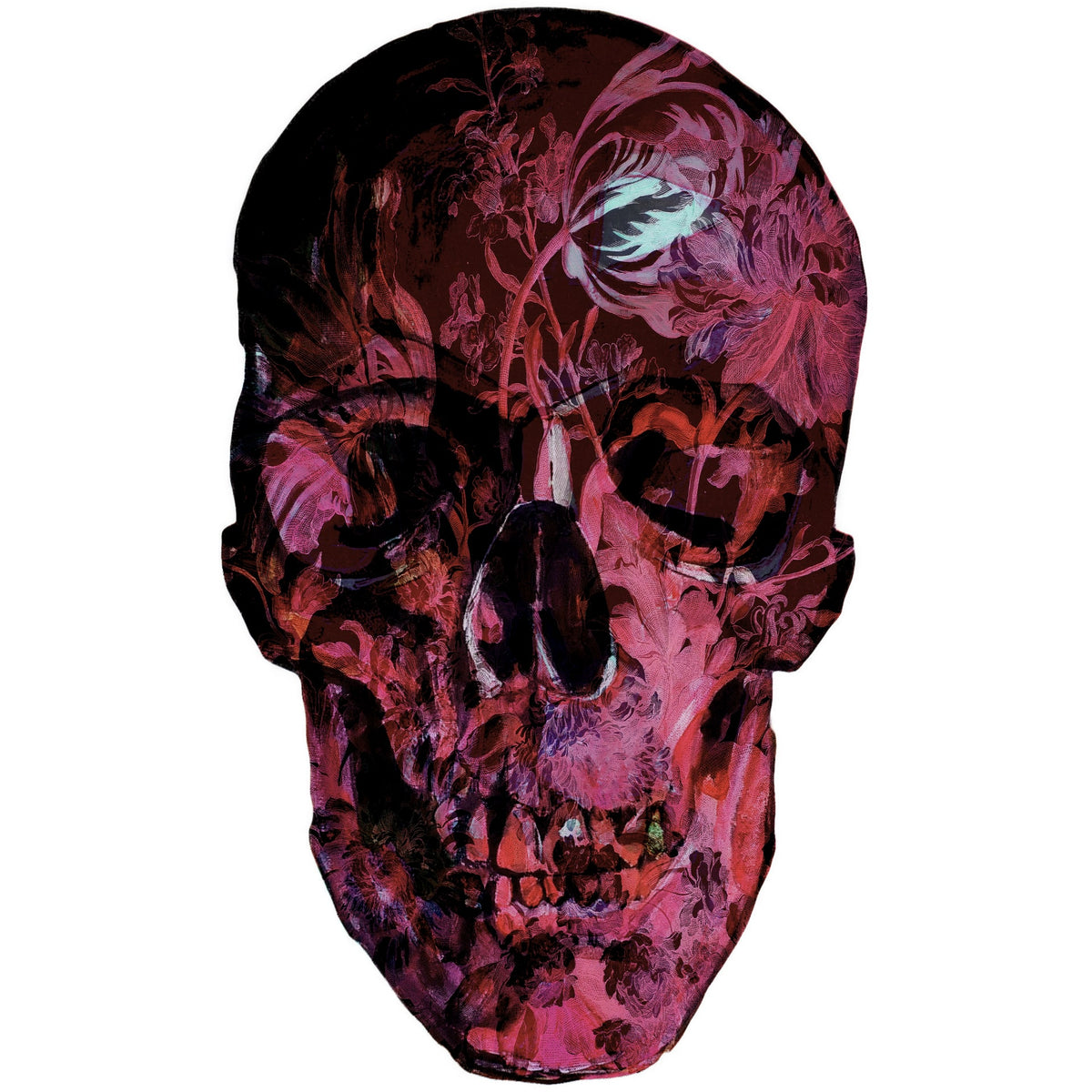 Met bloemen en skull details heeft POISINOUS FLOWERS vloerkleed een uitgesproken karakter