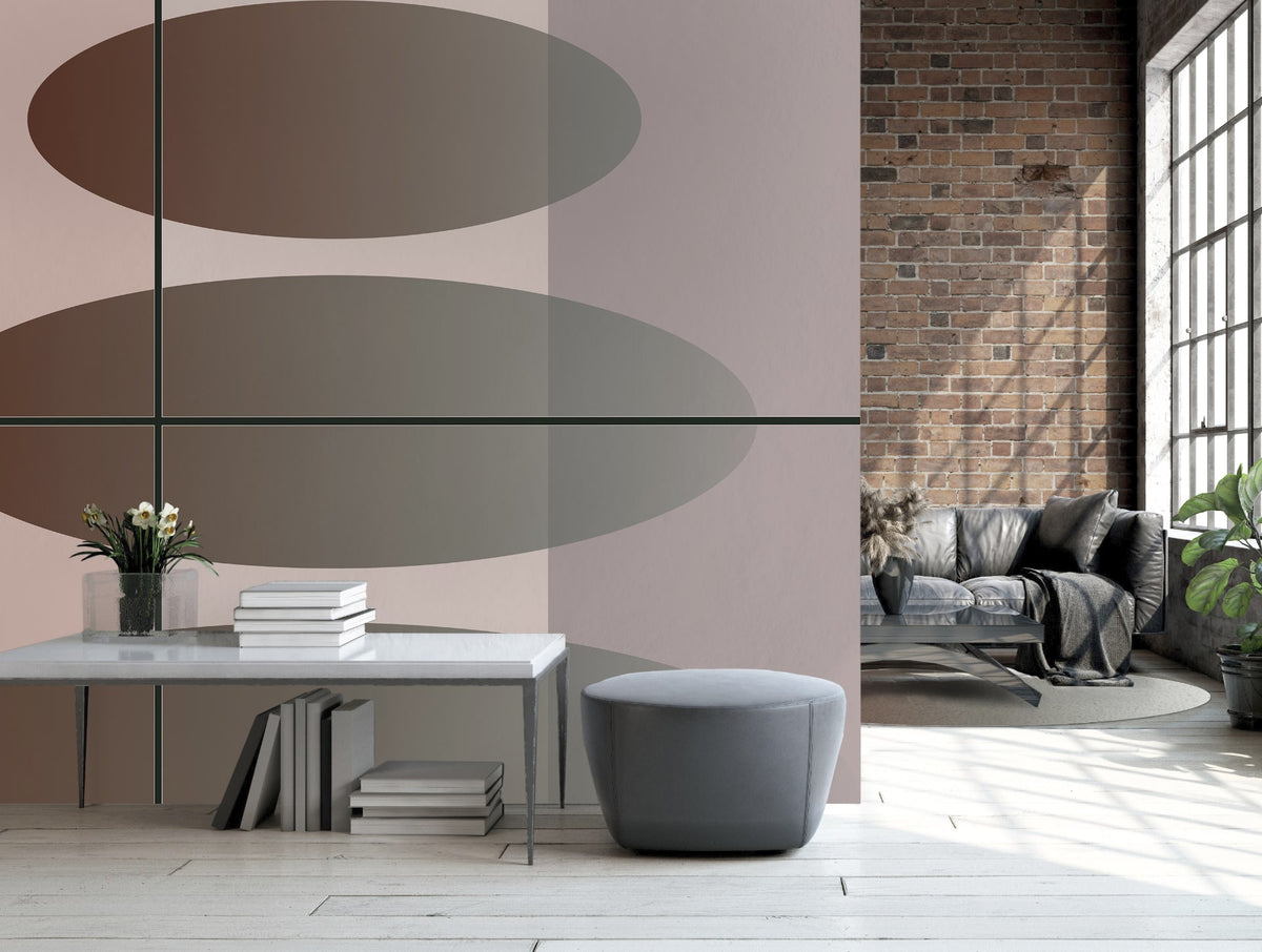 Rust en elegantie komen samen in STONE CARPET met natuurlijke kleurverlopen in combinatie met de wallpaper STONE