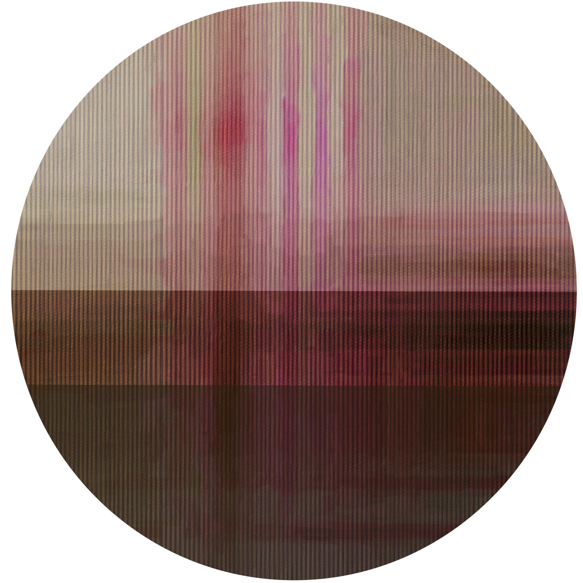 DREAM vloerkleed met artistieke halo’s en een serene uitstraling in rood roze tinten