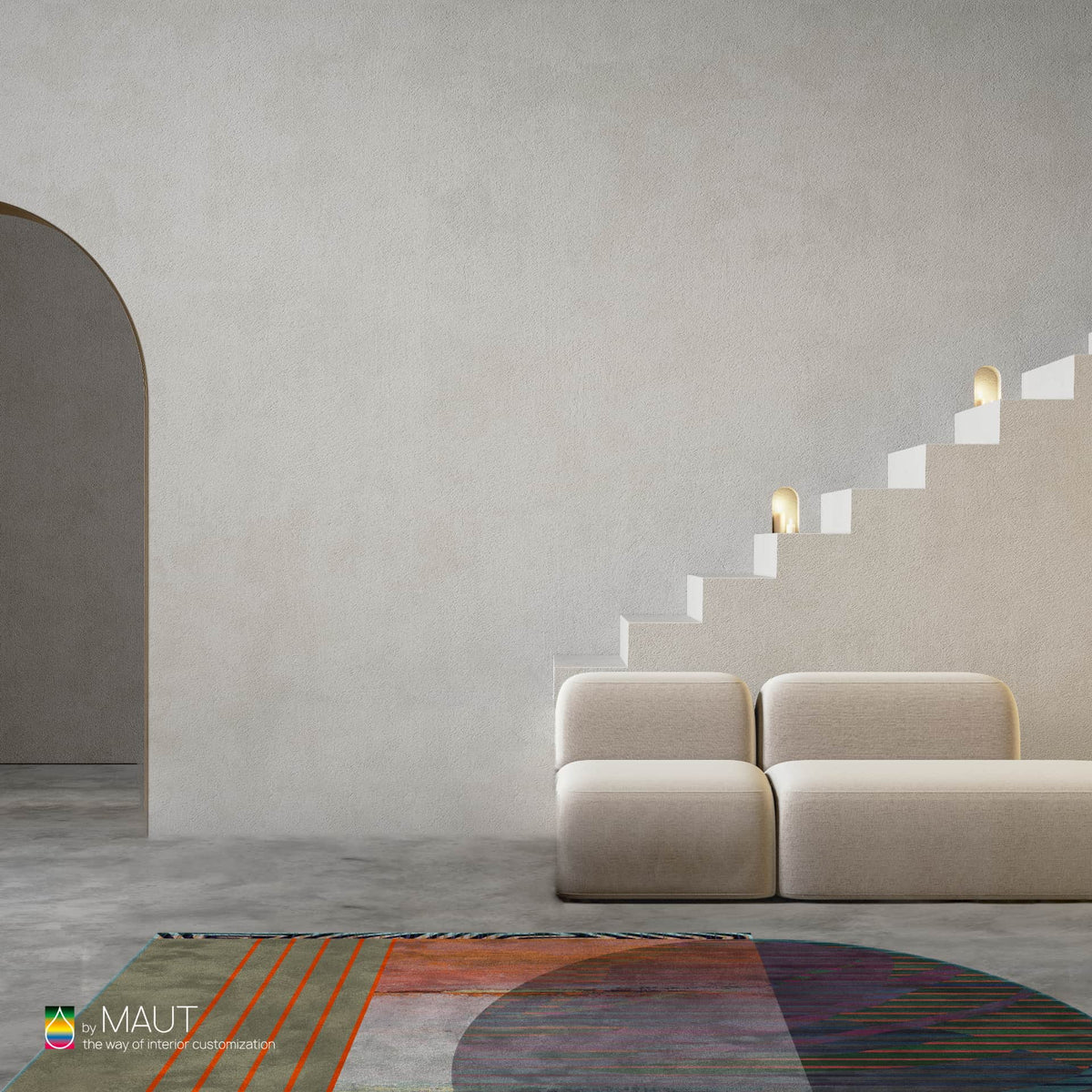 Een abstract en gelaagd effect kenmerkt MONTGOMERY MULTI carpet